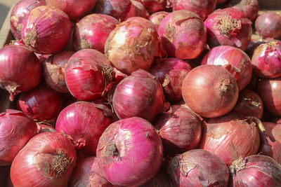 Full frame shot of apples for sale at market stall