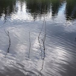 High angle view of rippled water in lake