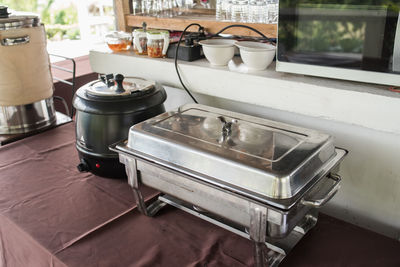 High angle view of kitchen at home