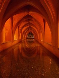 Interior of illuminated tunnel