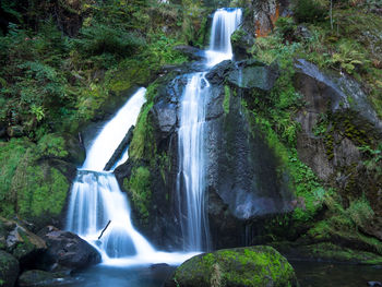 Scenic view of waterfall