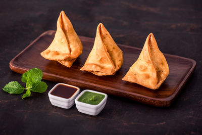 Close-up of food on table