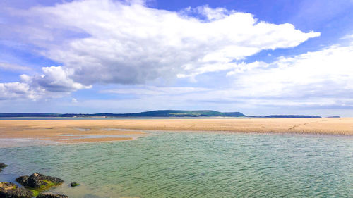 Scenic view of beach against sky