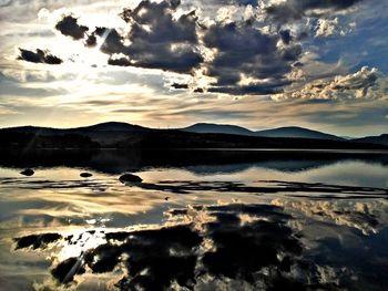 Reflection of clouds in lake