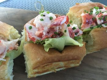 Close-up of sandwich on plate