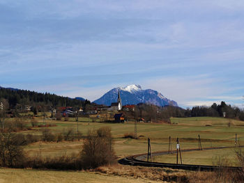 Scenic view of field against sky