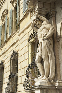 Low angle view of statue of historic building