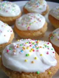 Close-up of cupcakes on plate