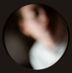 Close-up of reflection on glass