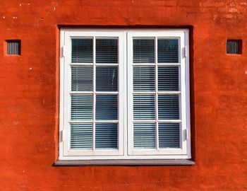 Closed window of building