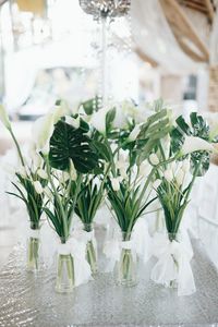 Close-up of flowers on table