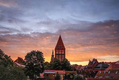 View of cathedral at sunset