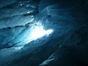 Scenic view of frozen cave