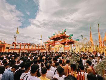 Group of people at traditional festival