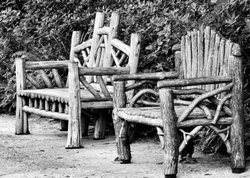 Chairs on wood