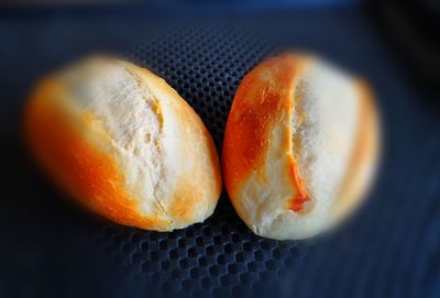 High angle view of orange slices