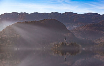 Reflection of mountain in lake