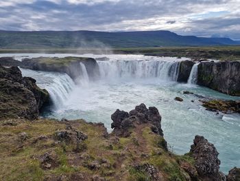 Scenic view of waterfall