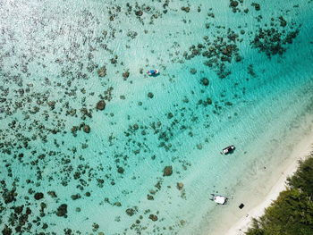 High angle view of surf on beach