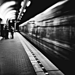 Train at subway station