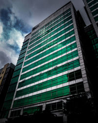 Low angle view of modern building against sky