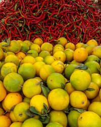 High angle view of food for sale in market