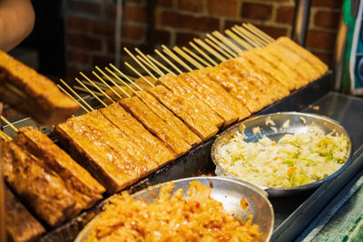 High angle view of food on table