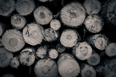 Full frame shot of logs