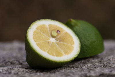 Close up of fruit on green leaf