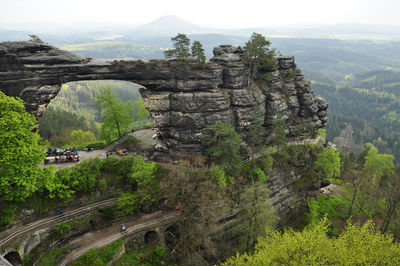 View of rock formation at saxon switzerland national park