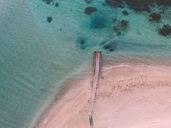 High angle view of beach