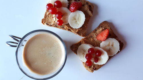 Directly above shot of breakfast served in plate