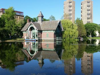 Reflection of buildings in water