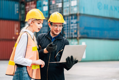 Man working with mobile phone