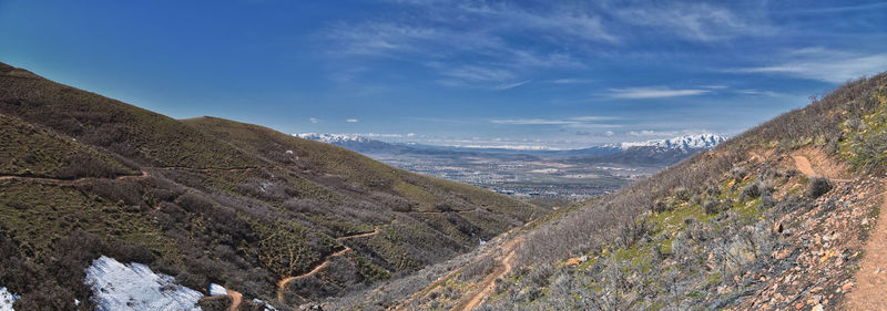 Scenic view of mountains against sky