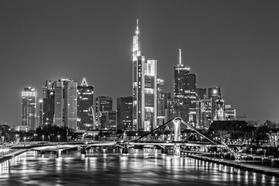 View of skyscrapers at night