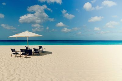 Scenic view of beach against sky