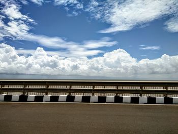 Low angle view of building against cloudy sky