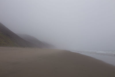 Scenic view of sea against sky during winter