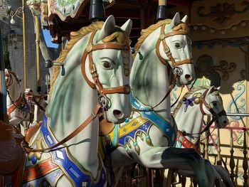 Close-up of carousel in amusement park