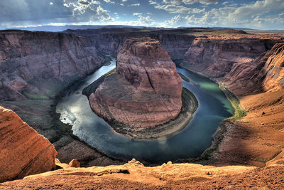 Aerial view of horseshoe bend