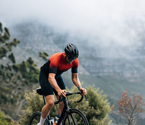 Man riding bicycle