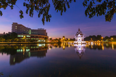 Reflection of buildings in water