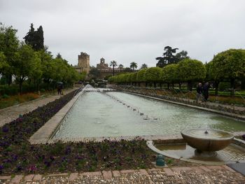 View of footpath in city