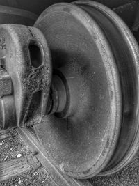 Close-up of old machine part