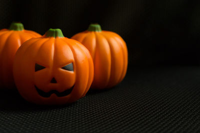 Close-up of pumpkin on black background