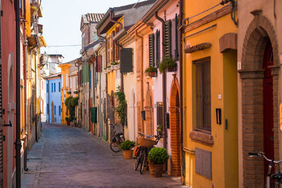 Alley amidst residential buildings