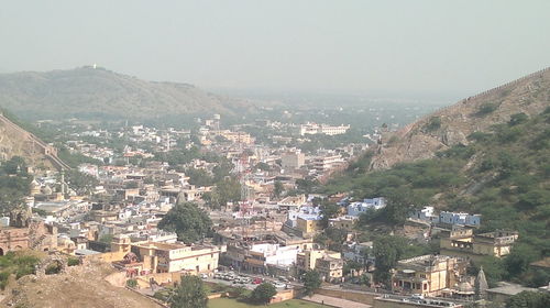 High angle shot of townscape