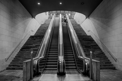 Low angle view of empty subway station