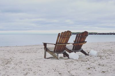 Scenic view of beach against sky